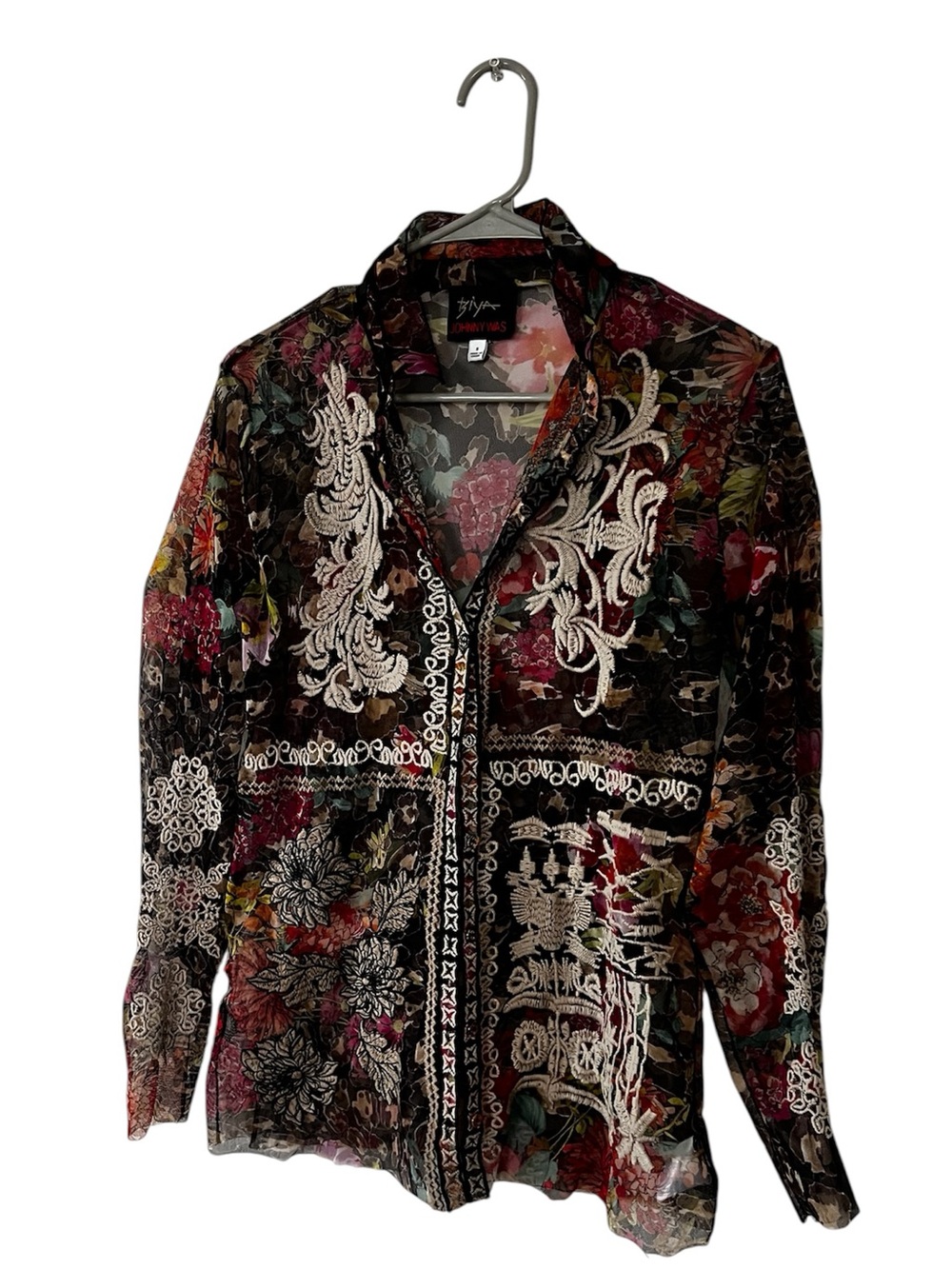 Johnny Was Mazzy Button Down Fitted Blouse